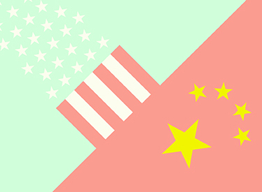 U.S. and China flags