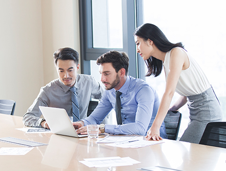 Business people talking in meeting room