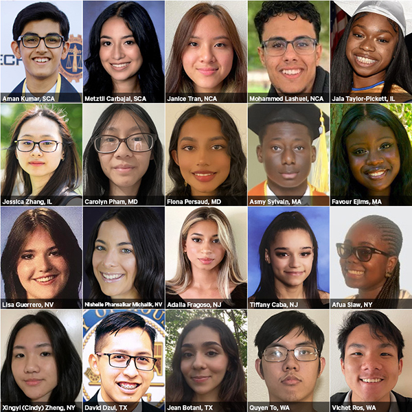 Headshots of the 2022 Cathay Bank Foundation Scholarship Recipients