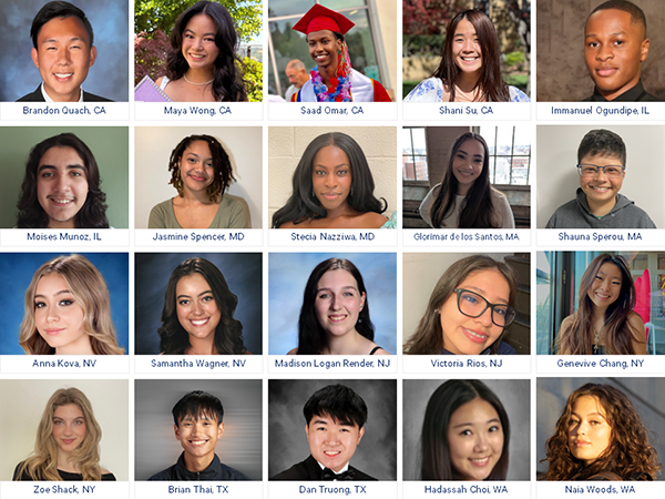 The Headshots of the 20 Winners of the 2023 Cathay Bank Foundation Scholarship