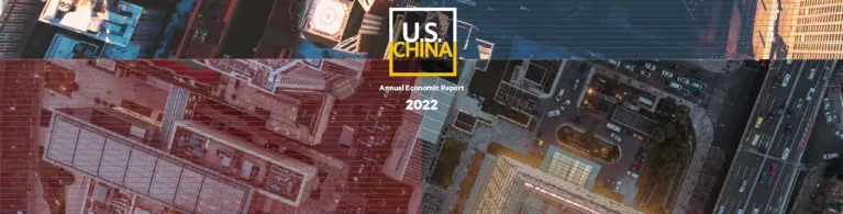 Aerial view of Los Angeles and Shanghai cities for the U.S.- China 2022 Annual Economic Report by UCLA Anderson Forecast 