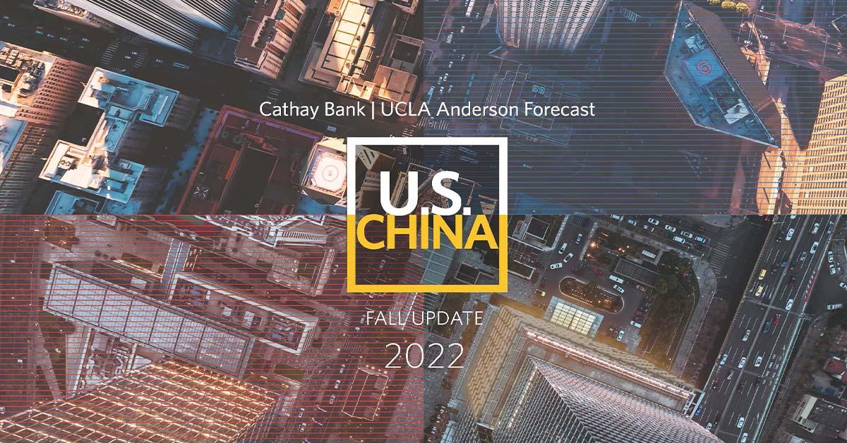 Aerial view of Los Angeles and Shanghai cities for the U.S.- China 2022 Annual Economic Report by UCLA Anderson Forecast 